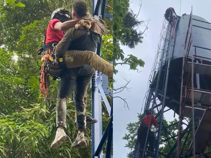 Dois homens são resgatados após intoxicação por solvente durante pintura em caixa d’água em Manaus